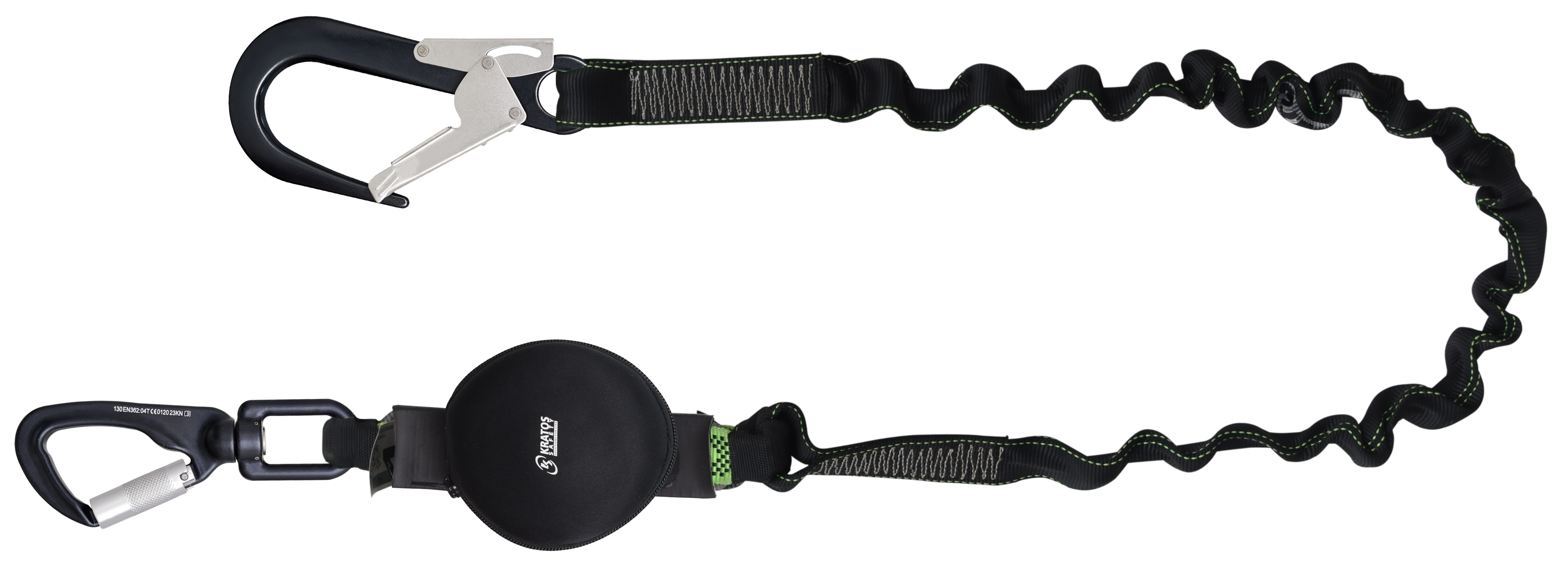 GRAVITY-S - Elastische Gurtbandverbindungsmittel mit Falldämpfer und 2 Karabiner mit Automatikverschluss, länge maxi 2 m