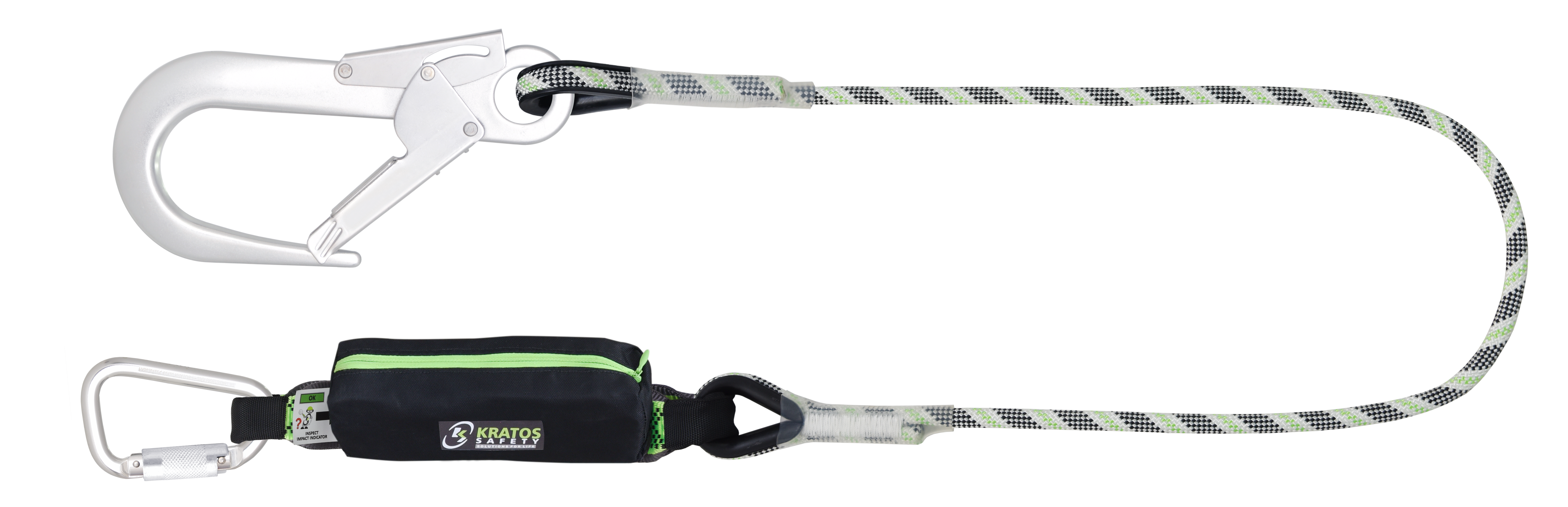 CURIOSITY-S - Energieabsorbierendes Verbindungsmittel (140 kg, scharfe Kanten) mit Reißverschlusstasche, Kernmantel-Abriebschutzseil lg. 1,50 m, mit Aluminiumverbindern