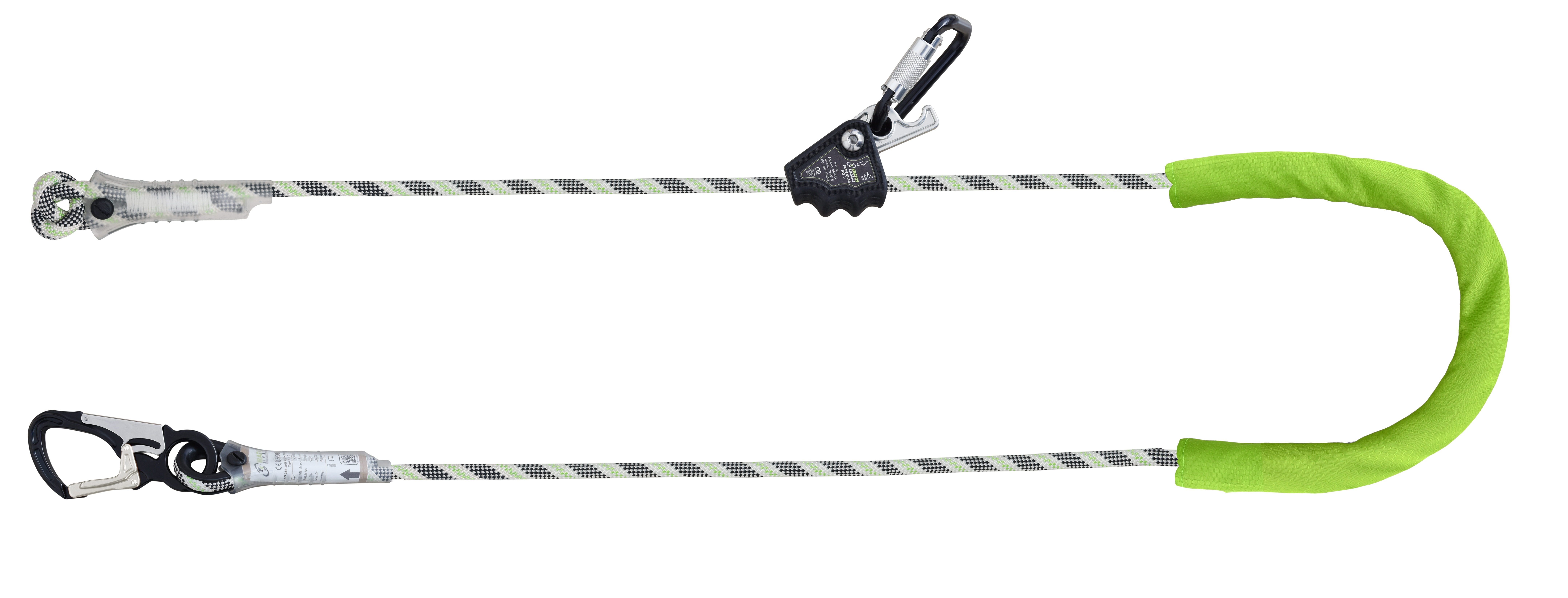 SKALA Verbindungsmittel zur Arbeitsplatzpositionierung aus geflochtenem Seilabriebfest max. 10 m mit Spannvorrichtung und 2 selbstschließenden Karabinern aus Al