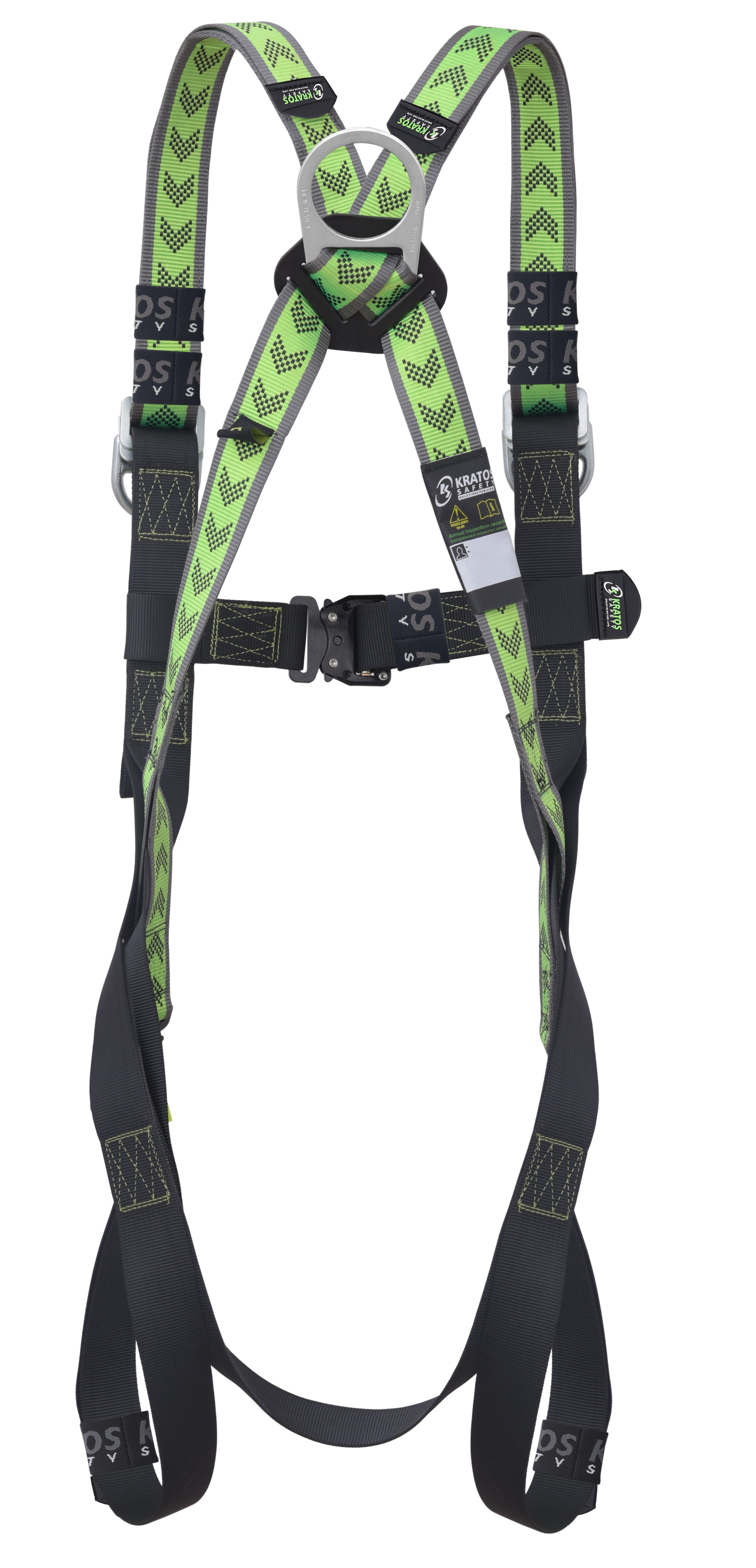 AKROS 2 - Dreipunktauffanggurt mit 3 Schnellverschluss-Schnallen, 2 unabhängige D-Ringe für Befestigung vorne, 1 dorsaler D-Ring, 