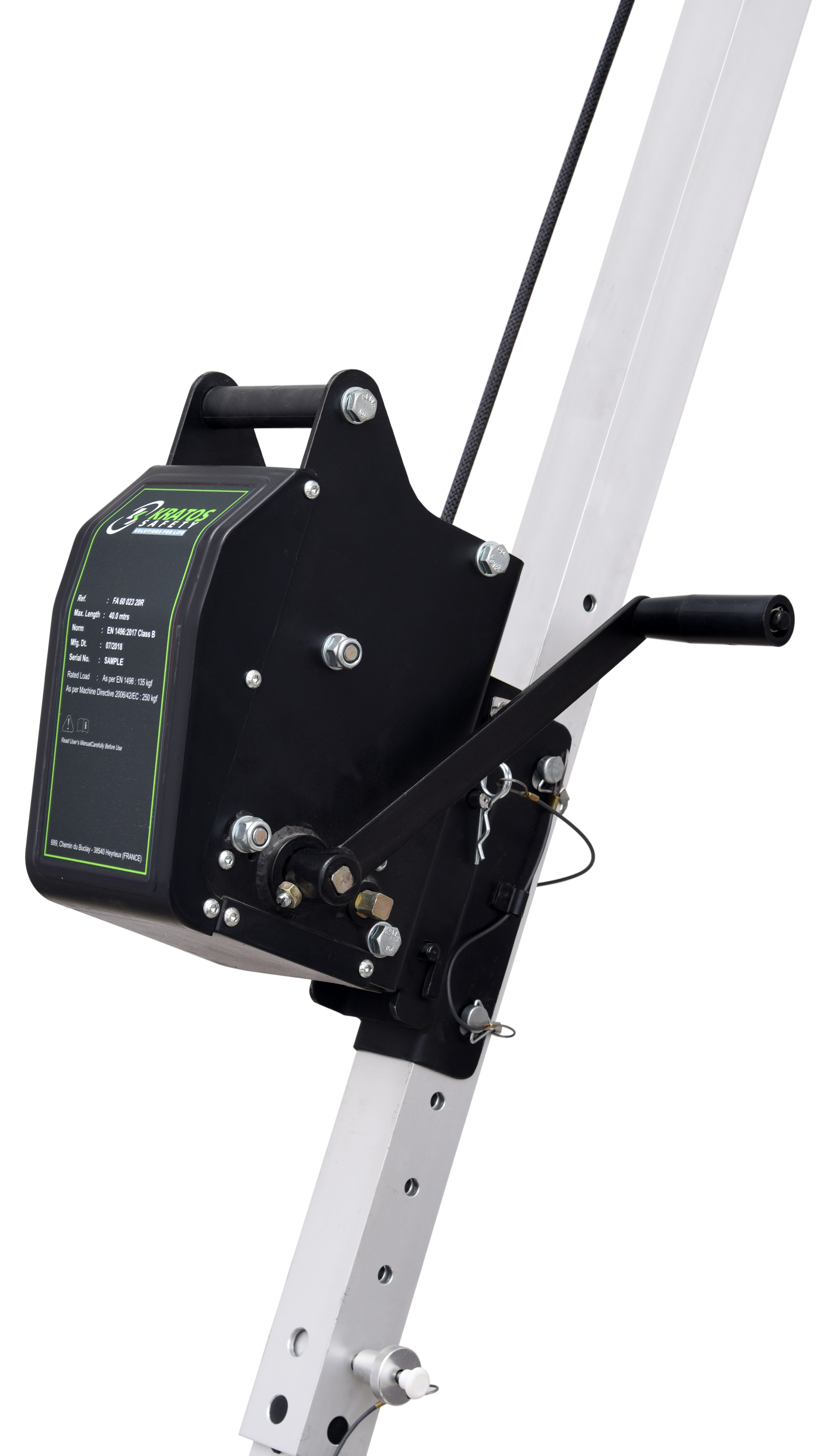 BELEM - Arbeits- und Rettungswinde (Klasse B) - synthetisches Kabel 20 m, für Dreibein und MultiSafeWay