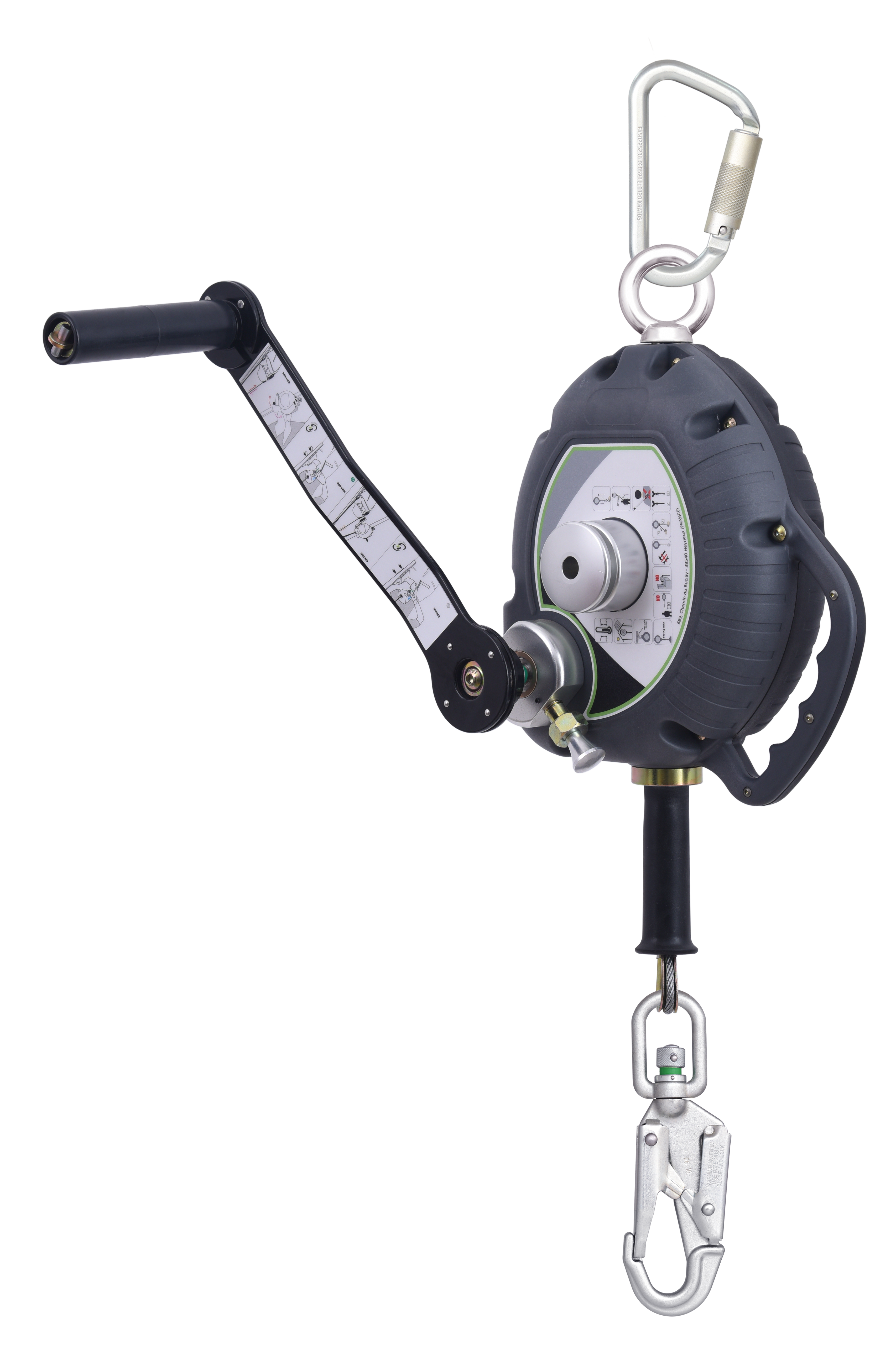 KALYPSO Stahldrahtseil, Absturzsicherung mit automatischem integriertem Rückzug 10 m