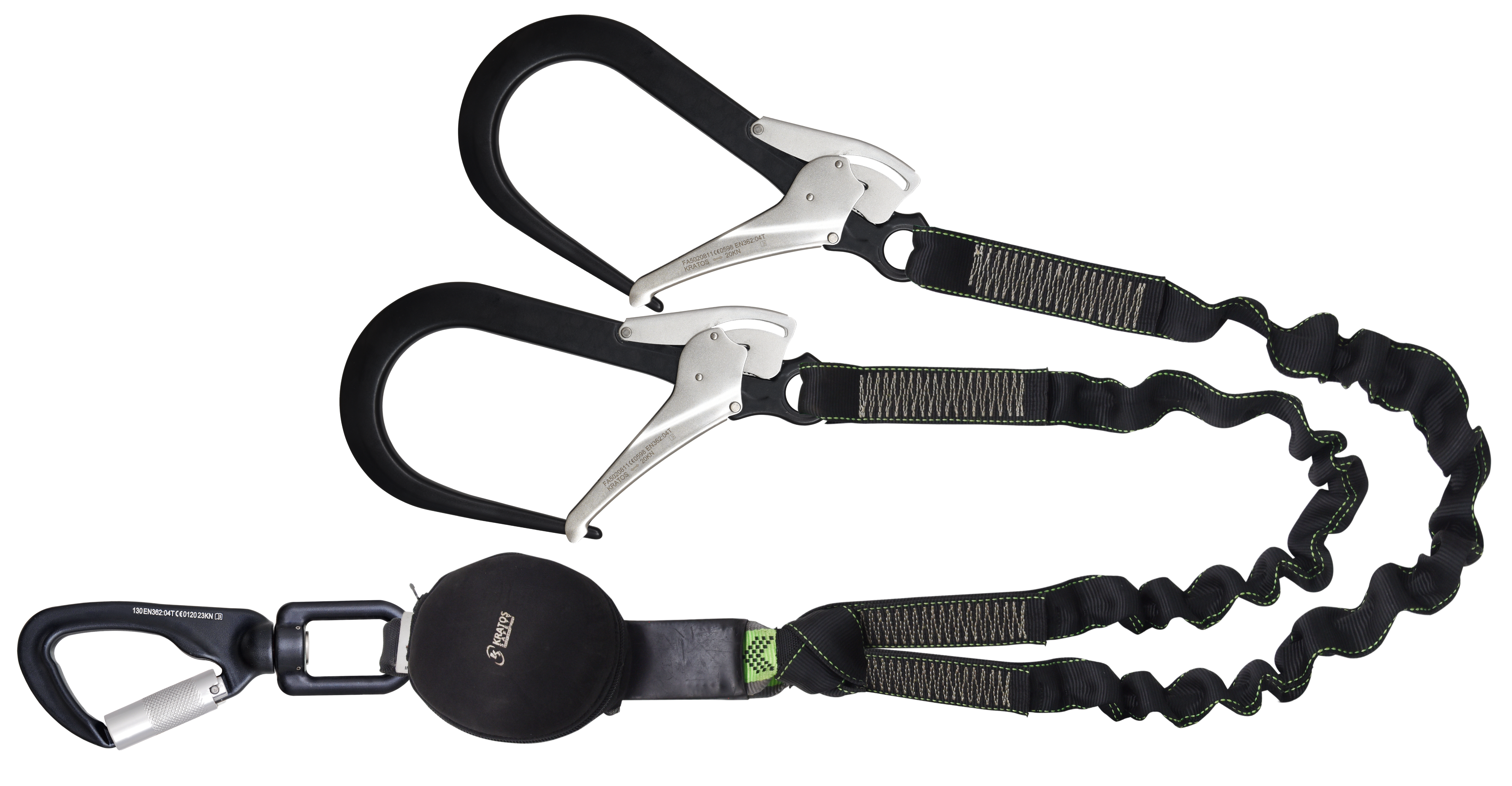 GRAVITY-S Kompakter Falldämpfer mit Verbindungsmitteln aus elastischem Gurt max. 1,50 m, für 140 kg und scharfe Kanten